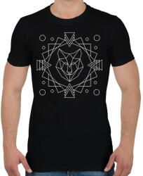 printfashion Geometrikus farkas - Férfi póló - Fekete (13410010)