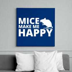 printfashion Mice make me happy - Vászonkép - Királykék (13441608)