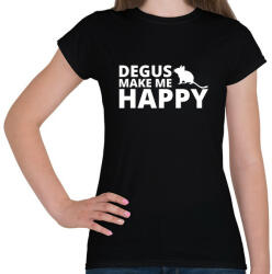 printfashion Degus make me happy - Női póló - Fekete (13430299)