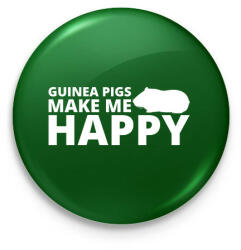 printfashion Guinea pigs make me happy - Kitűző, hűtőmágnes - Sötétzöld (13439066)