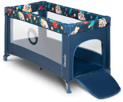 Lionelo - Patut pliant cu un nivel Stefi, Cu intrare laterala cu fermoar, 2 roti, 120x60 cm, Conform cu standardul european de s - roua - 300,00 RON