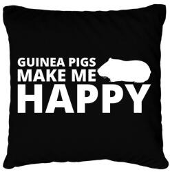 printfashion Guinea pigs make me happy - Párnahuzat, Díszpárnahuzat - Fekete (13438958)