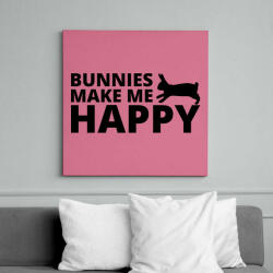 printfashion Bunnies make me happy - Vászonkép - Rózsaszín (13426855)