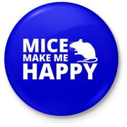 printfashion Mice make me happy - Kitűző, hűtőmágnes - Királykék (13441548)