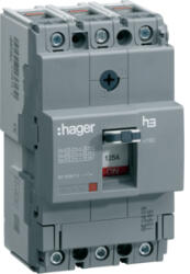 Hager Kompakt megszakító x160, 3P, 125A, 25kA, áll. TM kioldóval (HHA125H) (HHA125H)