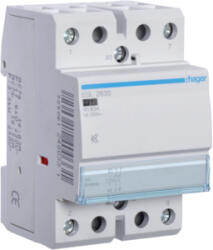 Hager Csendes mágneskapcsoló, 2Z, 63A, 12V AC/DC, moduláris (ESL263S) (ESL263S)