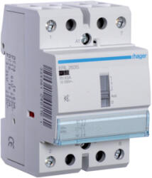 Hager Csendes mágneskapcsoló, 2Z, 63A, 12V AC/DC, I-0-II, moduláris (ERL263S) (ERL263S)