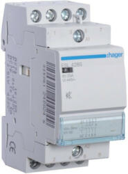 Hager Csendes mágneskapcsoló, 3Z+1NY, 25A, 12V AC/DC, moduláris (ESL428S) (ESL428S)