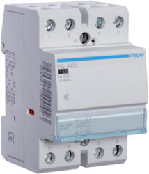 Hager Csendes mágneskapcsoló, 4Z, 40A, 12V AC/DC, moduláris (ESL440S) (ESL440S)