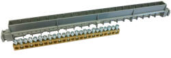 Legrand PractiboxS 12 modulos falon kívüli szekrényhez, 1 x (12x16mm2 + 12x10mm2) csupasz PE elosztókapocs szigetelt tartóval; Icc=6 kA (134803) (134803)