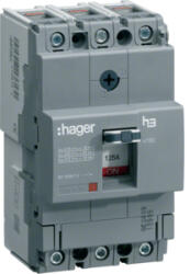Hager Kompakt megszakító x160, 3P, 160A, 25kA, áll. TM kioldóval (HHA160H) (HHA160H)