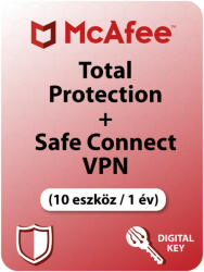 McAfee Total Protection + Safe Connect VPN (10 Device /1 Year) (MATPSCVPN10-1)