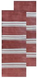 Esschert Design Csíkos kétoldalú kültéri szőnyeg, rozsdavörös, 197 x 68 cm (OC52)