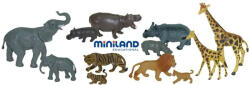 Miniland Animale salbatice cu puii set de 12 figurine - Miniland (ML25137) - roua