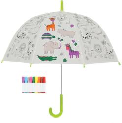 Esschert Design Kifesthető vadon élő állatos gyerek esernyő, filctollakkal (KG281) - shopon