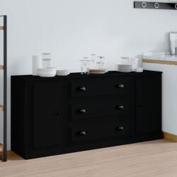 vidaXL Servante, 3 piese, negru, lemn prelucrat (3185248) Comoda