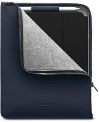 WOOLnut Coated Folio - кожен калъф с цип за iPad Pro 12.9 M2 (2022), iPad Pro 12.9 M1 (2021), iPad Pro 12.9 (2020), iPad Pro 12.9 (2018) (син)