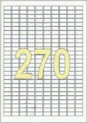 MOS Öntapadós etikett címke 17, 8X10 mm A4 íven univerzális 270 db/ív, 27000 db/csomag