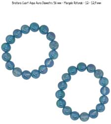  Bratara Cuart Aqua Aura Diametru 56 mm - Margele Rotunde - 12 - 12, 9 mm
