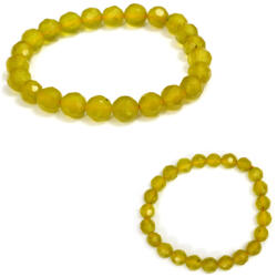  Bratara din Jad Lemon Natural - Diametru 56 mm - Rotunda Fatetata 6x6 mm - 1 Buc