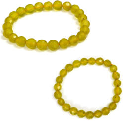  Bratara din Jad Lemon Natural - Diametru 54 mm - Rotunda Fatetata 8x8 mm - 1 Buc