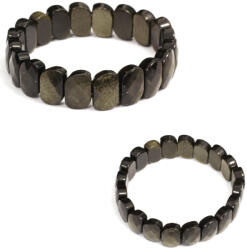  Bratara din Obsidian Auriu Natural - Diametru 58 mm - Neregulata Fatetata 10x15 mm - 1 Buc