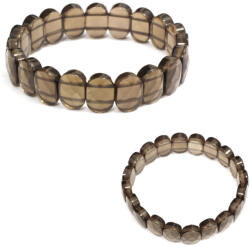  Bratara din Cuart Fumuriu Natural - Diametru 56 mm - Ovala Fatetata 10x14 mm - 1 Buc