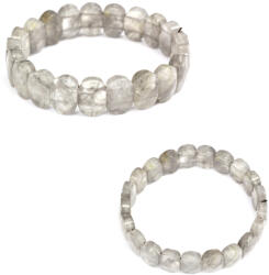  Bratara din Cuart Gri Natural - Diametru 58 mm - Ovala Fatetata 10x14 mm - 1 Buc