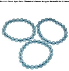  Bratara Cuart Aqua Aura Diametru 56 mm - Margele Rotunde 8 - 8, 9 mm
