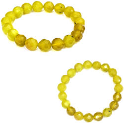  Bratara din Jad Lemon Natural - Diametru 54 mm - Rotunda Fatetata 10x10 mm - 1 Buc