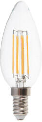 V-TAC Átlátszó LED izzó filament COG E14 C35 6W 4000K gyertya - 217424
