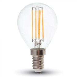 V-TAC Átlátszó LED izzó filament COG E14 P45 6W 2700K kisgömb - 2845