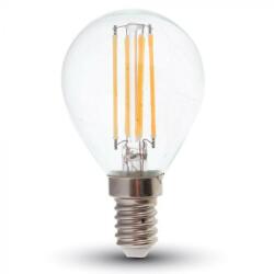 V-TAC Átlátszó LED izzó filament COG E14 P45 6W 130lm/w 4000K kisgömb - 2855 - b-led