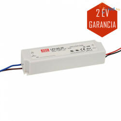 MEAN WELL LED Műanyagházas szerelhető tápegység 60W 2.5A 24V IP67 - LPV-60-24 (MW-LPV-60-24)