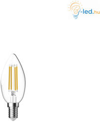 Tungsram Átlátszó LED izzó filament COG E14 C35 4.5W 104lm/W 2700K 300° A++ gyertya - 93115521 (93115521)