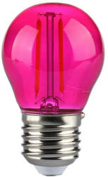 V-TAC LED izzó filament COG E27 G45 2W pink kisgömb - 217410 (217410)