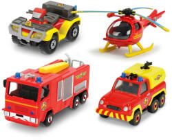 Simba Toys Pompierul Sam Set 4 Vehicule Din Metal Cu Elicopter Scara 1: 64 (203099630_Elicopter) - ejuniorul