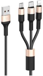 hoco. Cablu de date HOCO X26 Xpress, USB - Lightning / MicroUSB / USB Type-C, 3in1, 1m, Negru