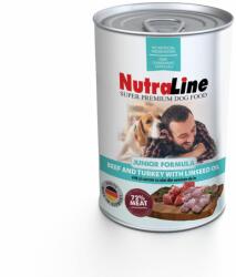 NutraLine Conserva pentru caini Nutraline Dog Junior cu Vita, Curcan si Ulei de in, 800 g