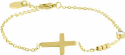 Troli Brățară minimalistă placată cu aur cu cruce VCBW024G