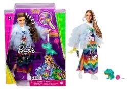 Mattel Mattel: Barbie Fashionistas: Extravagáns barna hajú baba kabátban krokodillal (GRN27)