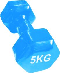  1 pár 5 kg-os hatszögletű fém súlyzó műanyag bevonattal (pár) (KSNP05)
