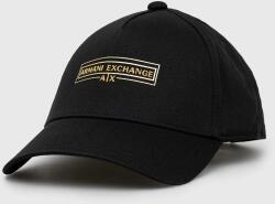 Armani Exchange șapcă de baseball din bumbac culoarea negru, cu imprimeu PPYX-CAM07M_99X