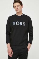 Boss Green BOSS bluza BOSS GREEN barbati, culoarea negru, cu imprimeu PPYX-BLM0OU_99X