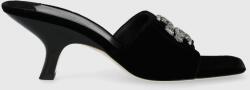Tory Burch papuci Eleanor Pave femei, culoarea negru, toc mic PPYX-OBD0AR_99X