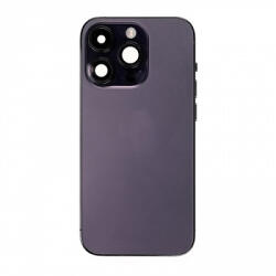 Apple iPhone 14 Pro EU verzió középső keret, akkufedél (hátlap) kamera lencsével, oldalgombokkal és sim tálcával, lila (gyári)