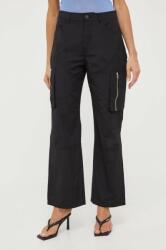 Herskind pantaloni femei, culoarea negru, fason cargo, high waist PPYX-SJD0IB_99X