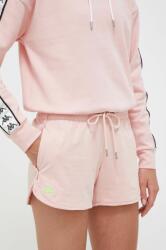 Kappa pantaloni scurti femei, culoarea roz, neted, medium waist PPYX-SZD0D8_30X