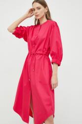 Max Mara rochie din bumbac culoarea roz, midi, evazati PPYX-SUD1BC_38X