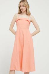 Abercrombie & Fitch rochie din in culoarea portocaliu, midi, evazati PPYX-SUD2P3_32X